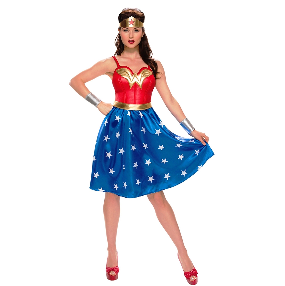 Halloween Club Wonder Woman Long Dress Adult Womens Costume 391927